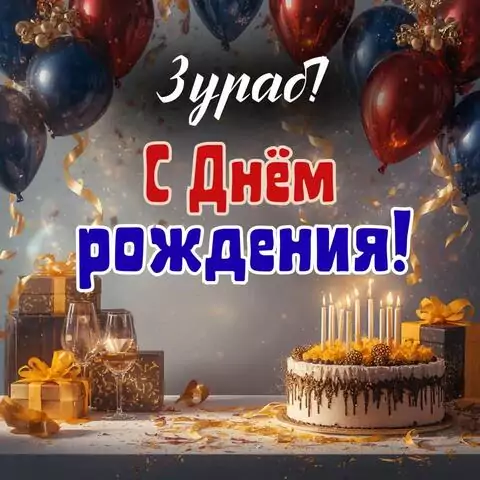 Зураб, с Днём рождения! Современная открытка