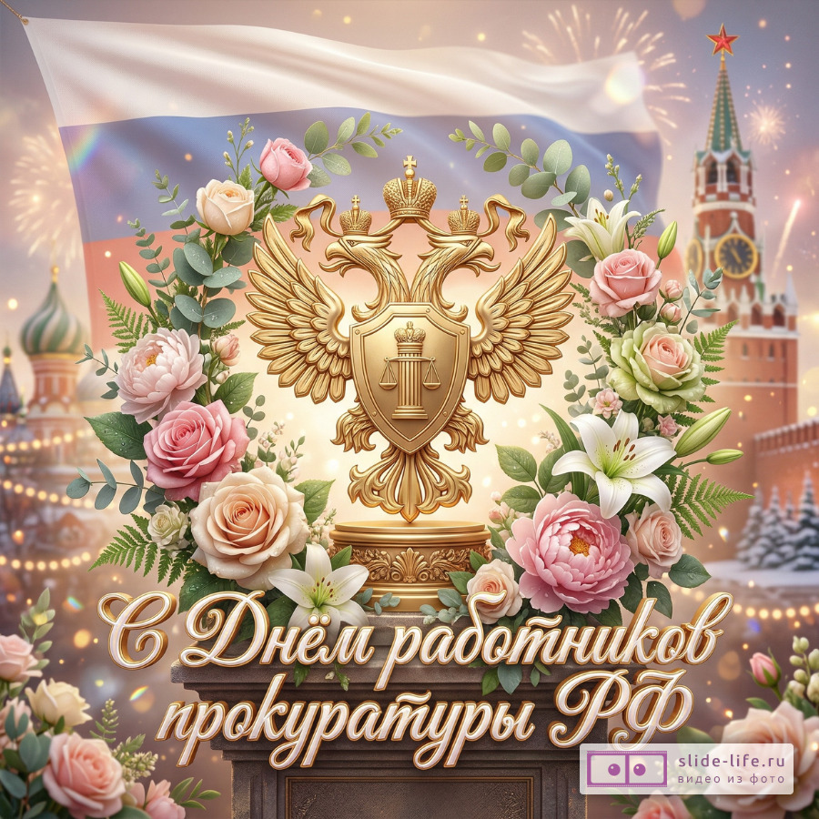 С Днём прокуратуры России — новая красивая открытка