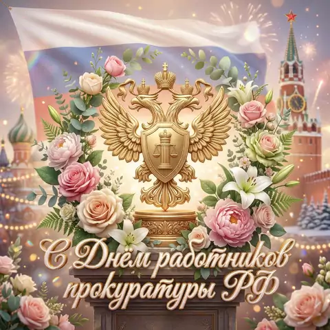 С Днём прокуратуры России — новая красивая открытка