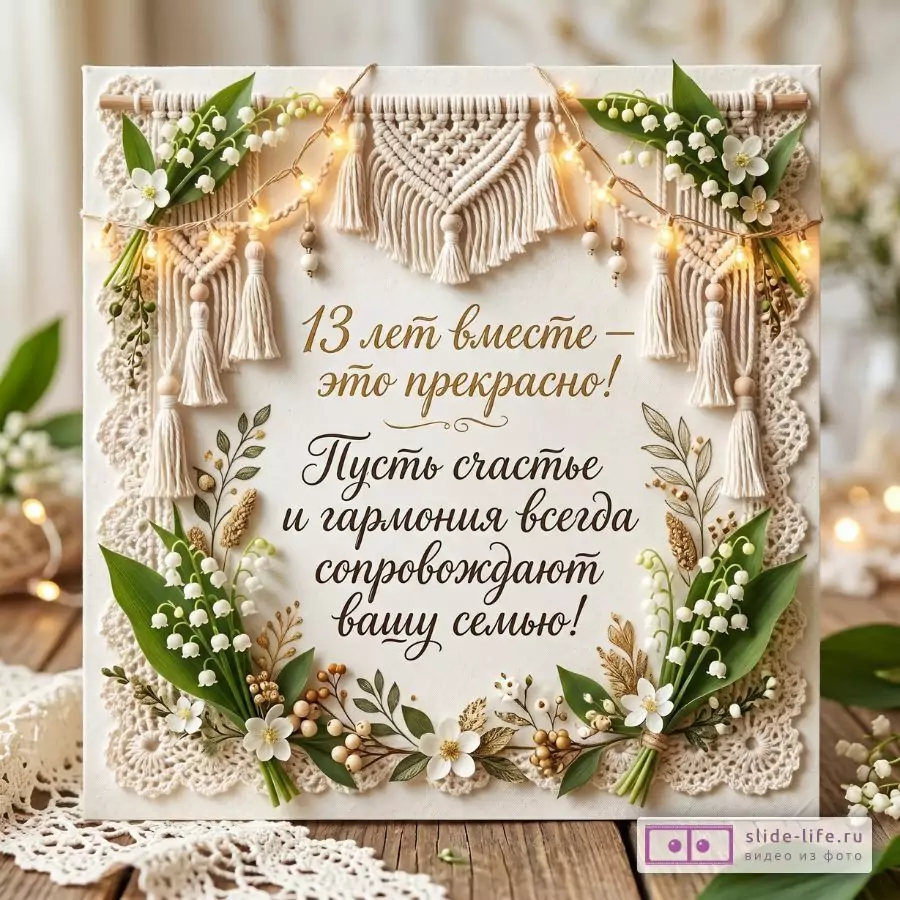 13 Лет Счастливого Брака — Поздравление С Кружевной Свадьбой