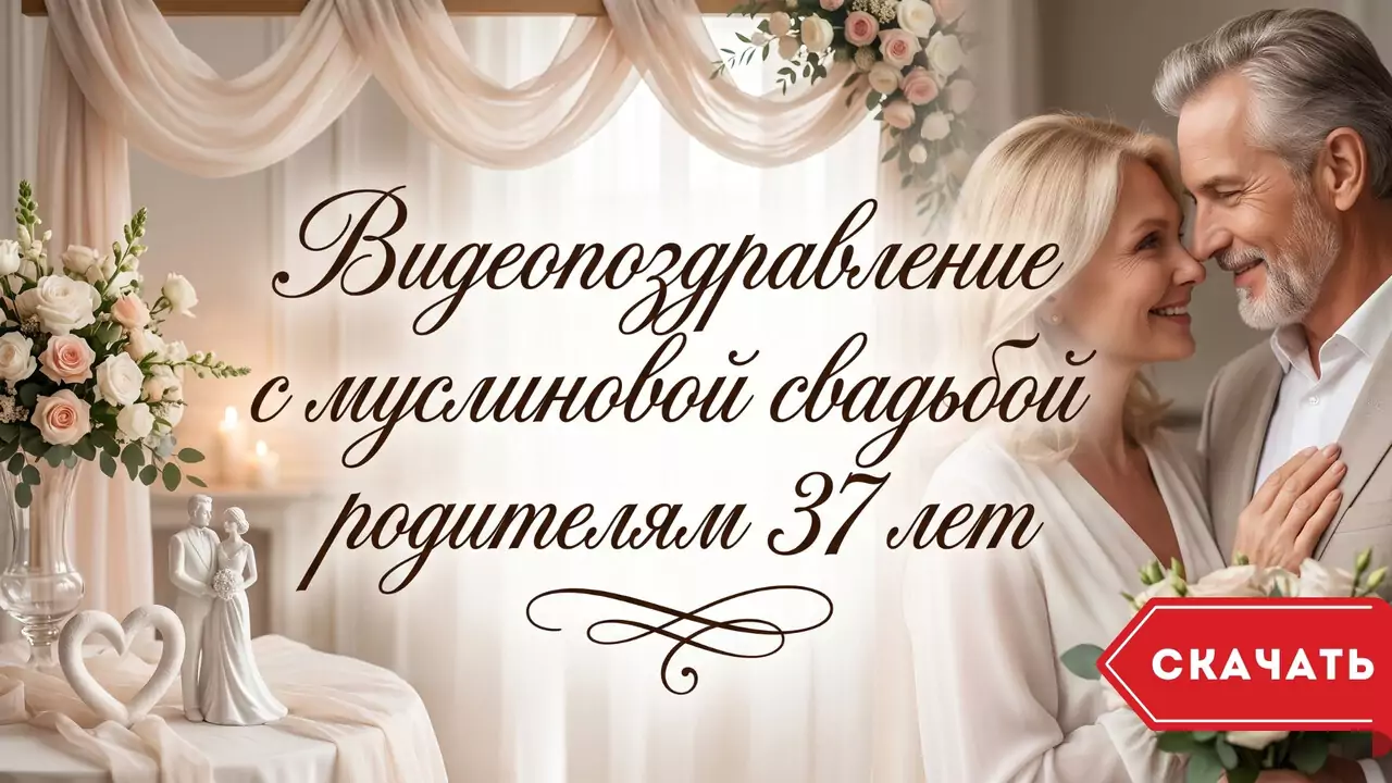 Видеопоздравление родителям на 37 лет свадьбы о союзе из легкости