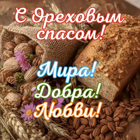 Открытка поздравление с ореховым спасом