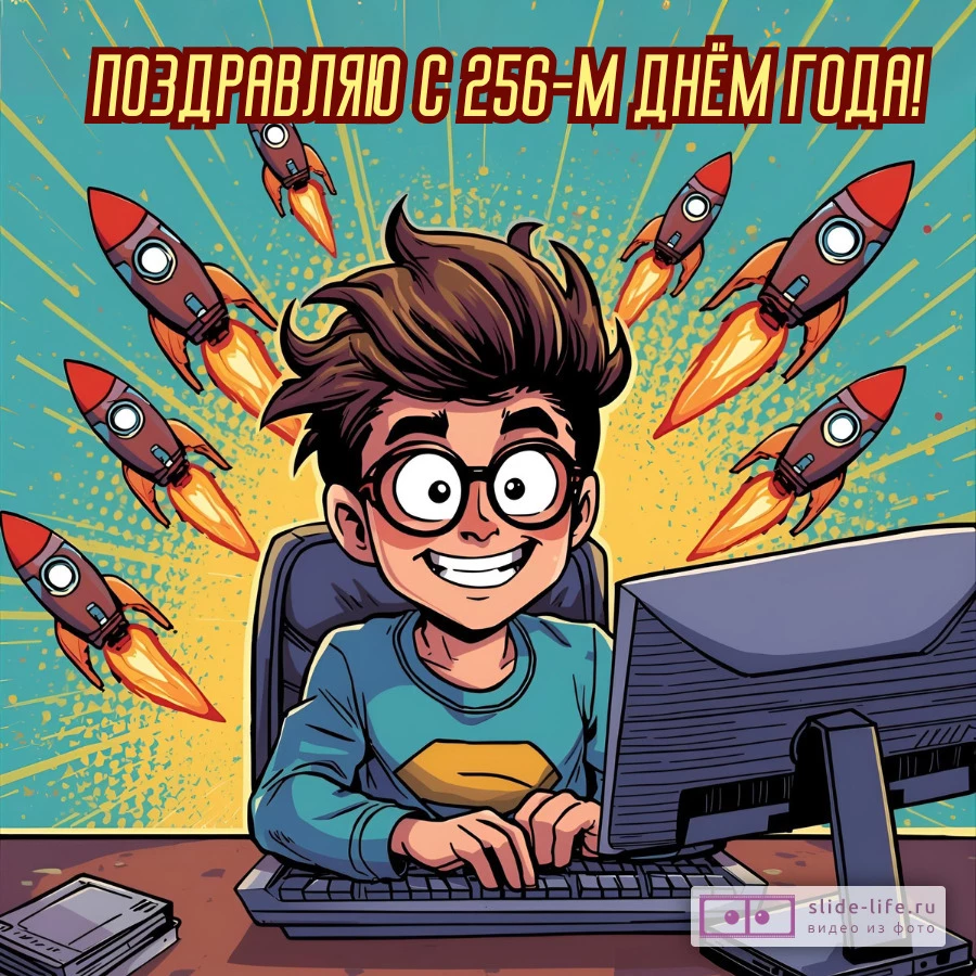 Оригинальная открытка с Днём программиста