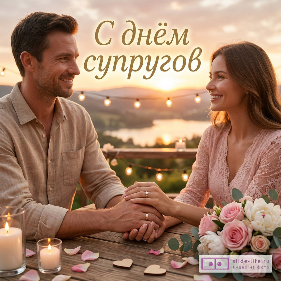 Оригинальная открытка с Днём супруга