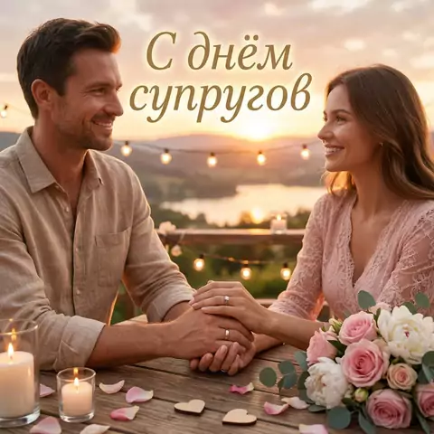 Оригинальная открытка с Днём супруга