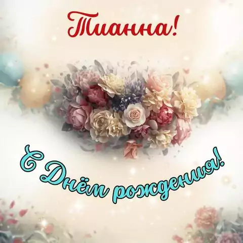 Тианна, с Днём рождения! Стильная открытка