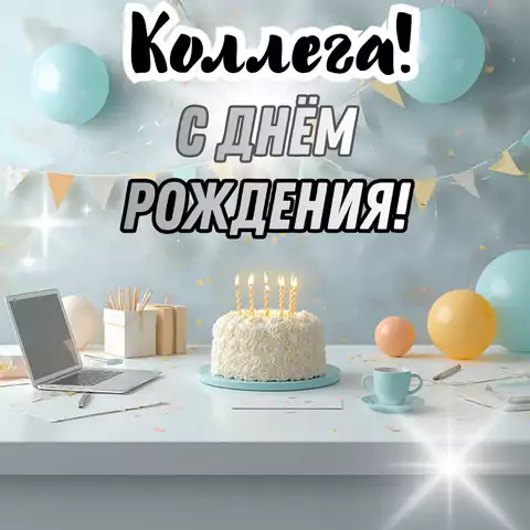 Красивая открытка с днем рождения мужчине коллеге