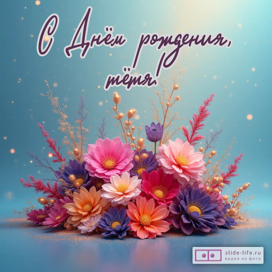 Открытка на день рождения тете милая