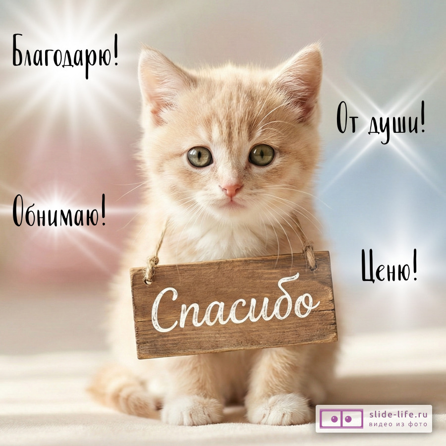 Открытка спасибо с нежными словами