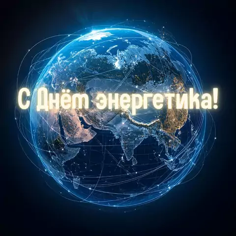 Красивая открытка с Днём энергетика