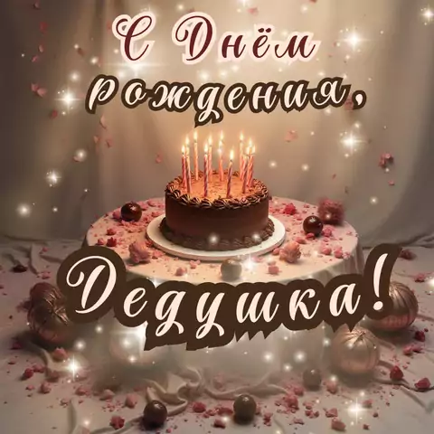 Открытка с днем рождения дедушке стильная
