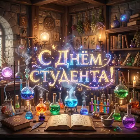 Красивая открытка с Днём студента