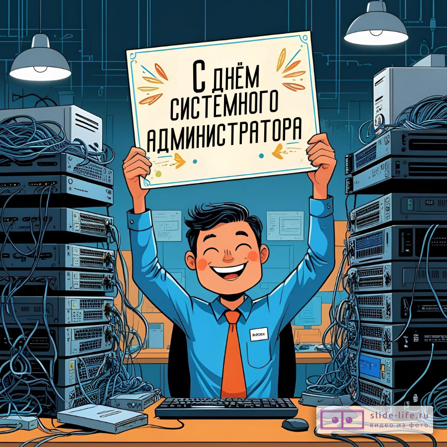 Красивая открытка с Днём системного администратора