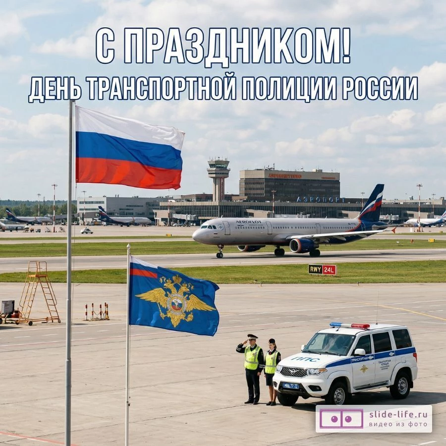 С Днём транспортной полиции России — красивая открытка с поздравлением