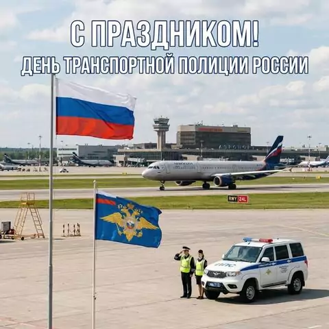 С Днём транспортной полиции России — красивая открытка с поздравлением