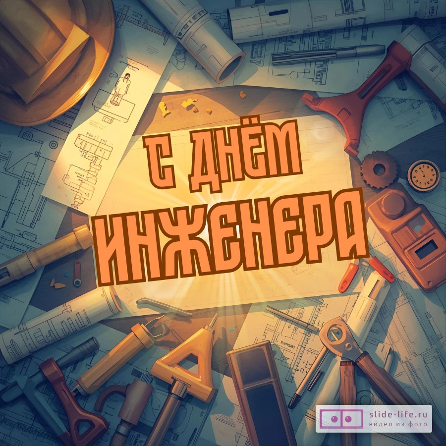 Оригинальная открытка с Днём инженера