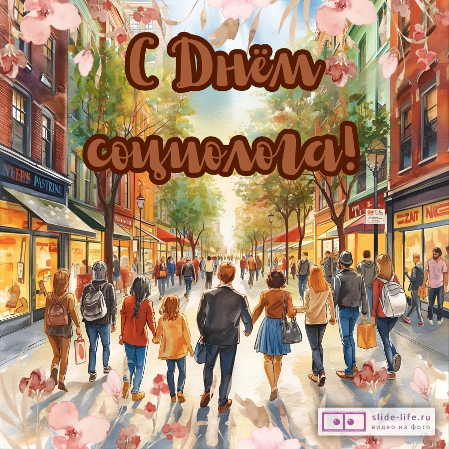 Красивая открытка с Днём социолога