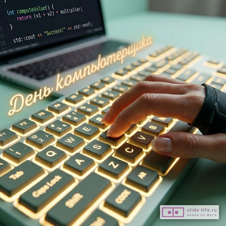 С днём компьютерщика открытка с пожеланиями и надписью