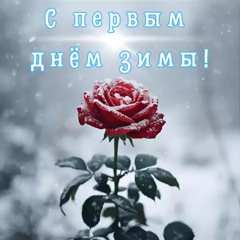 Открытка с первым днем зимы
