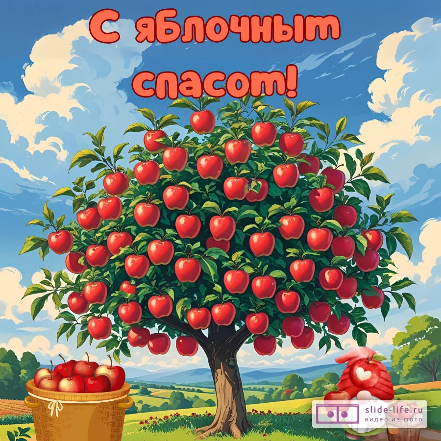 Красивая открытка с Яблочным спасом
