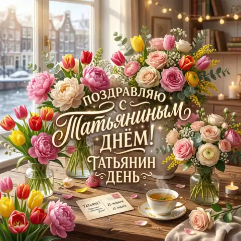 Красивые открытки с Татьяниным днём — скачать бесплатно
