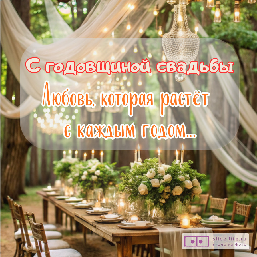 Трогательная открытка с годовщиной свадьбы