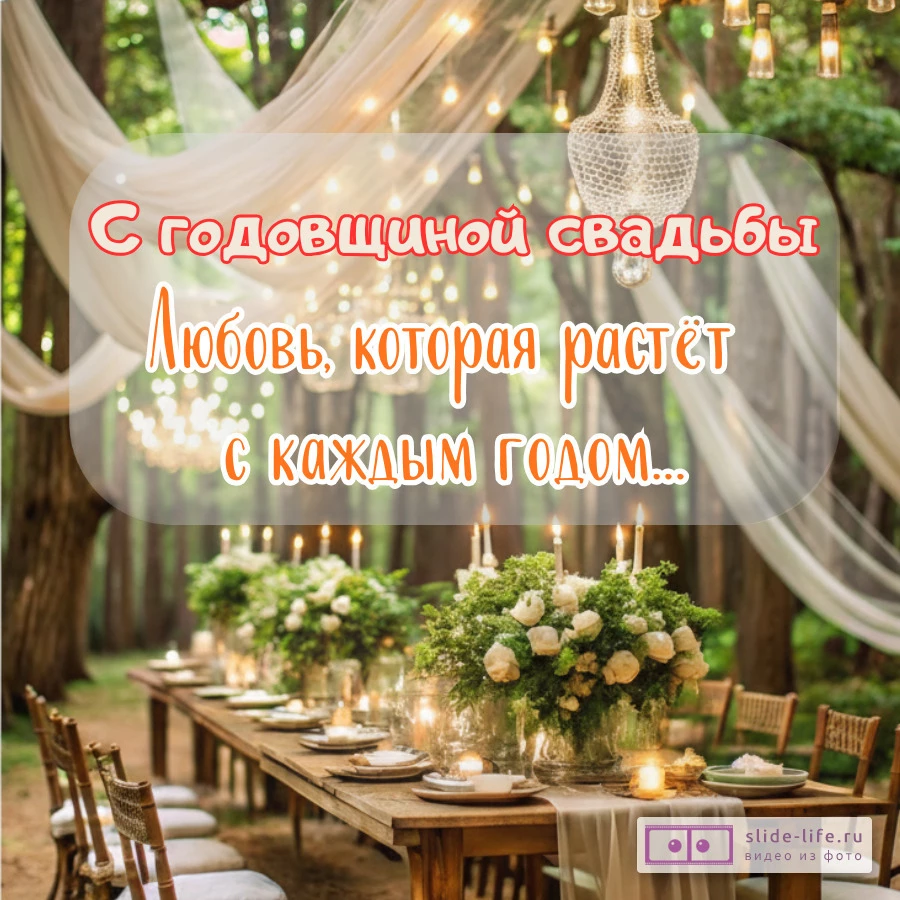 Трогательная открытка с годовщиной свадьбы