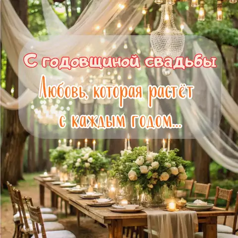 Трогательная открытка с годовщиной свадьбы