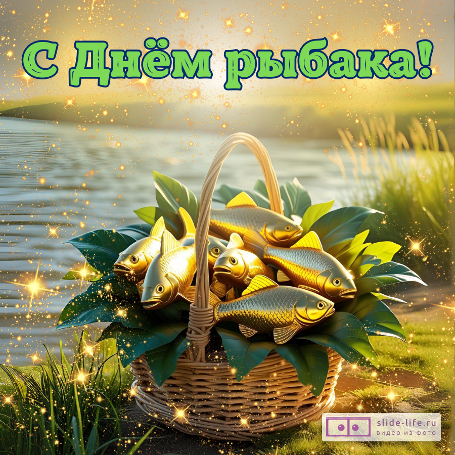 Открытка для рыбака с днем рыбака