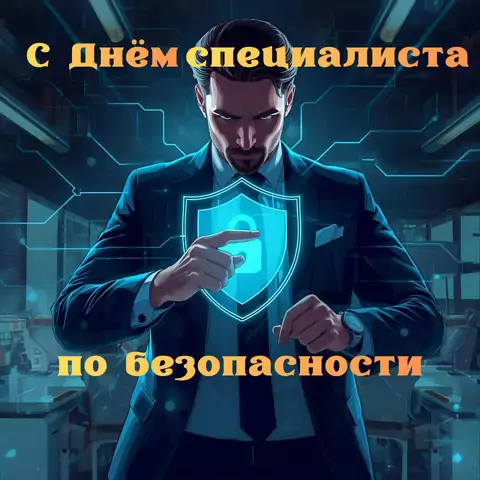 Оригинальная открытка с Днём специалиста по безопасности