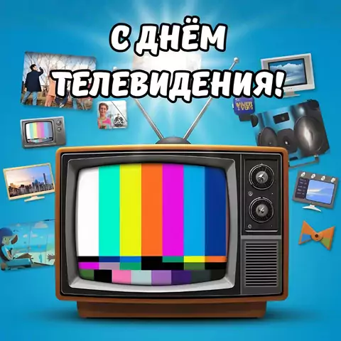 Необычная открытка с днем телевидения