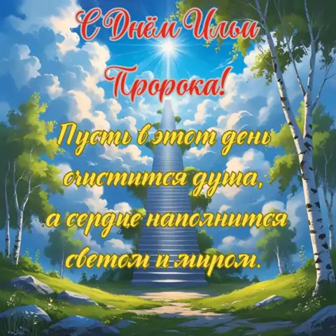 Открытка пожелание на день пророка Ильи