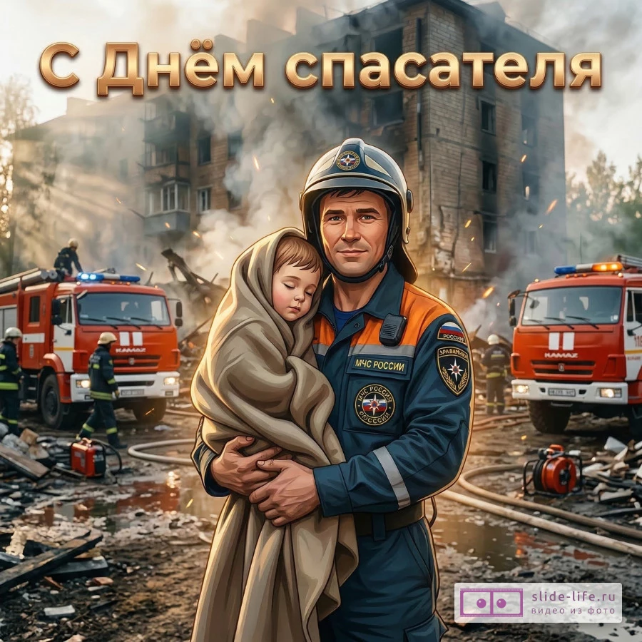 Красивая открытка с Днём спасателя