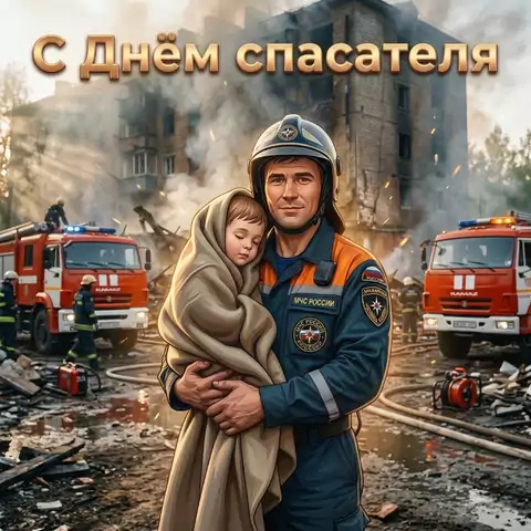 Красивая открытка с Днём спасателя