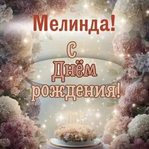 Мелинда, с Днём рождения! Красивая открытка