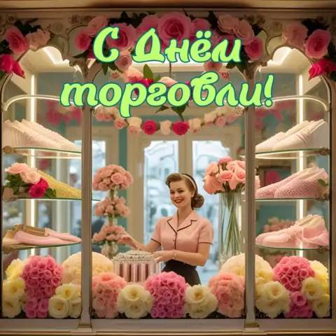 Открытка поздравление с днем торговли