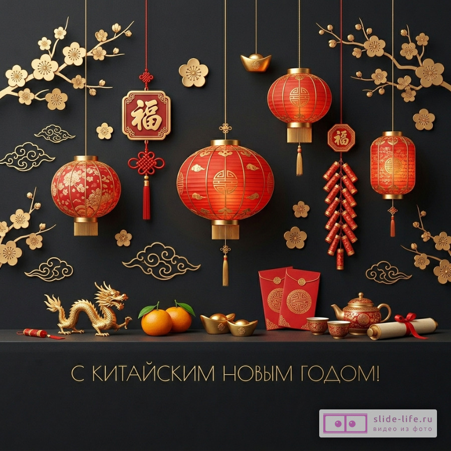 Скачать открытку с Китайским Новым годом — яркие поздравления бесплатно