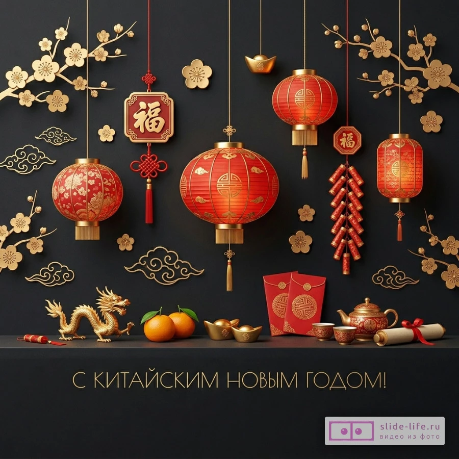Скачать открытку с Китайским Новым годом — яркие поздравления бесплатно