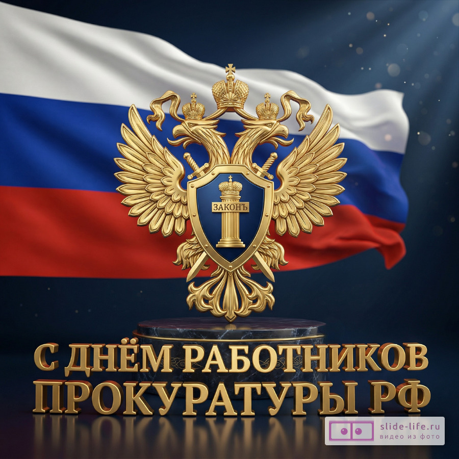 С Днём работников прокуратуры РФ — красивая открытка с поздравлением