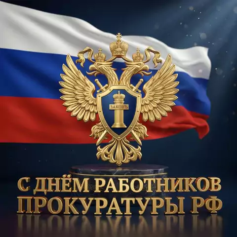 С Днём работников прокуратуры РФ — красивая открытка с поздравлением