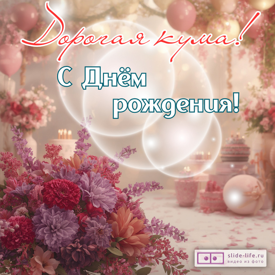 Необычная открытка на день рождения куме