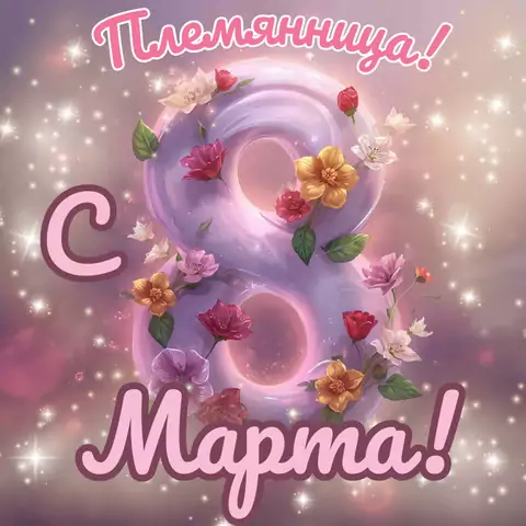 Красивая открытка с 8 марта племяннице