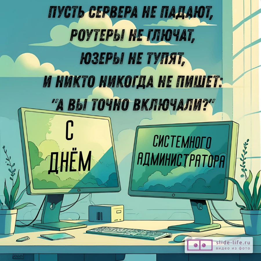 Прикольная открытка с поздравлением системному администратору