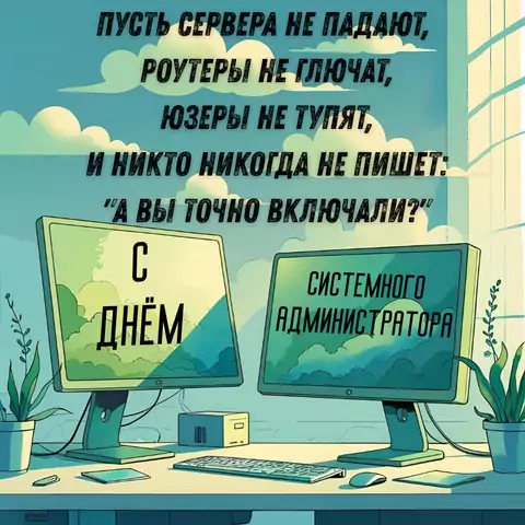 Прикольная открытка с поздравлением системному администратору