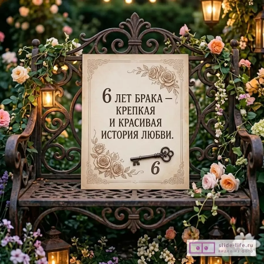 Чугунная свадьба — открытка с годовщиной брака 6 лет
