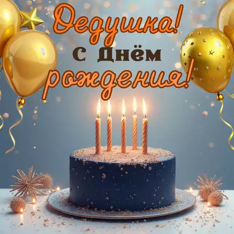 Открытка на день рождения дедушке