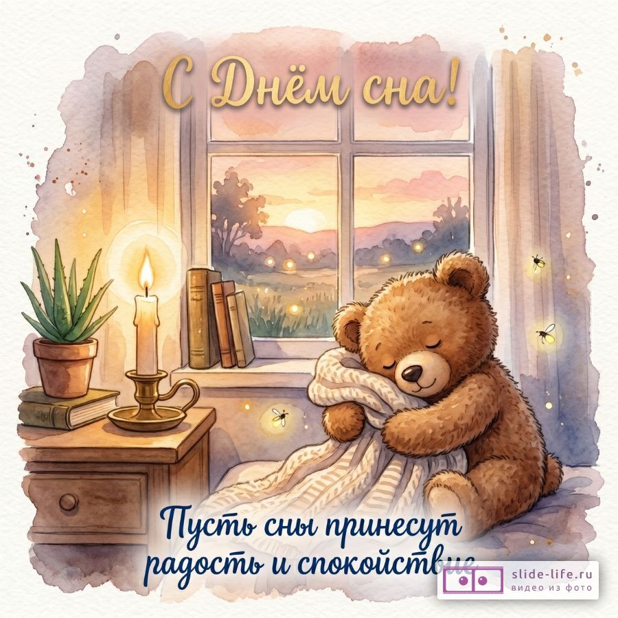 С Днём сна Сладкие сны и тёплые пожелания