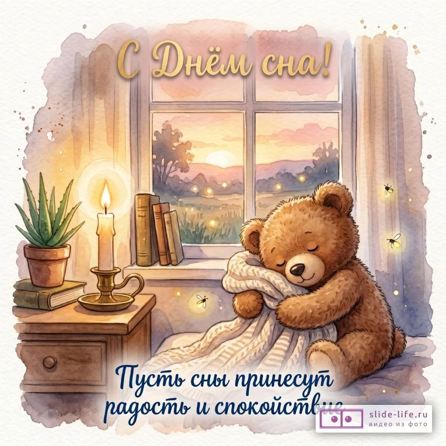 С Днём сна Сладкие сны и тёплые пожелания
