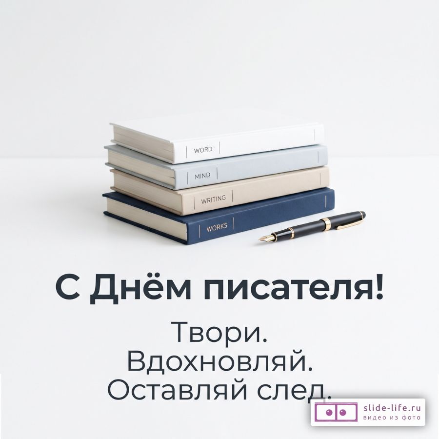 С Днём писателя лучшая открытка с пожеланиями для писателей