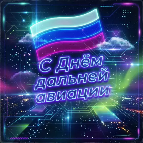 Стильная открытка с днем дальней авиации